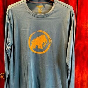 Mammut XL Long Sleeve tee Teal and yellow